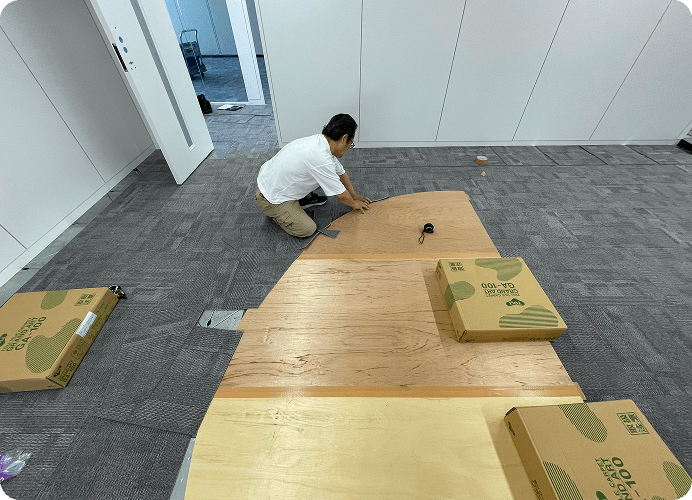 床の仕上げ工事