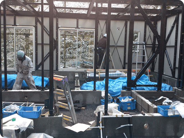 軽量鉄骨、プラスターボード工事